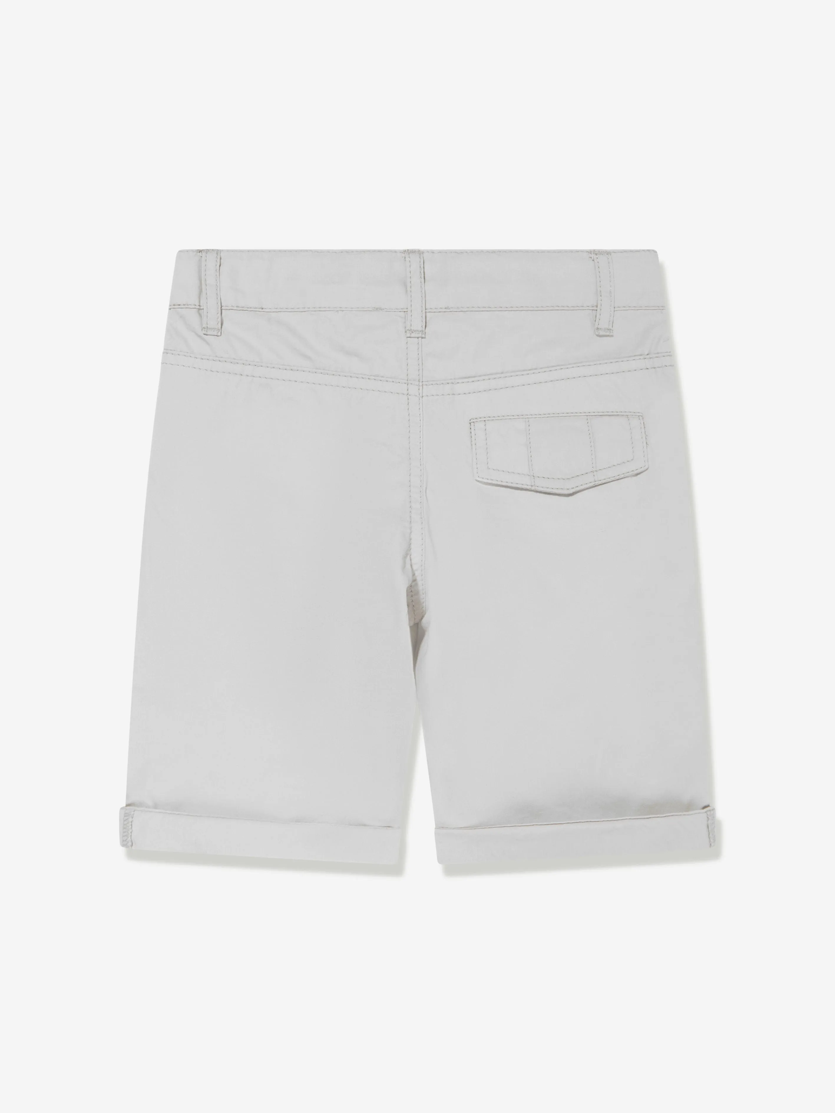 Aigner Boys Logo Badge Poplin Shorts in Grey