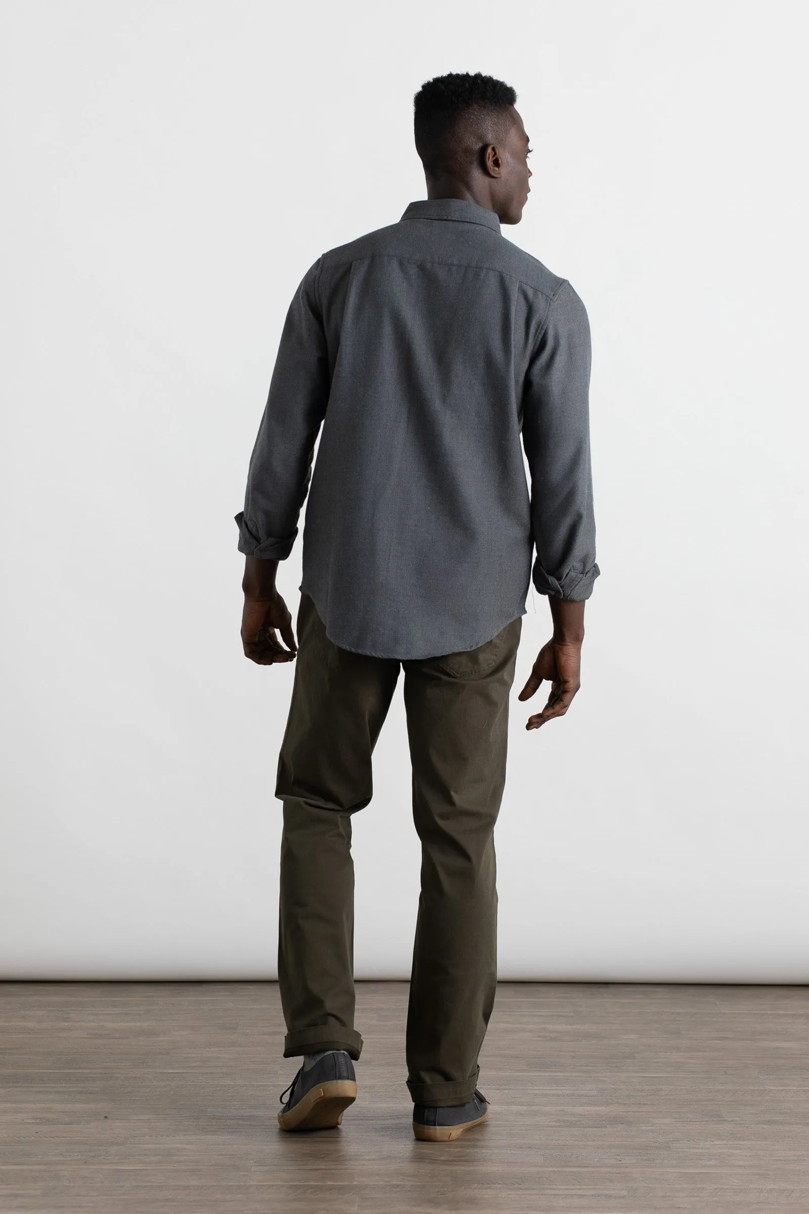 Bedford Shirt / Charcoal Herringbone