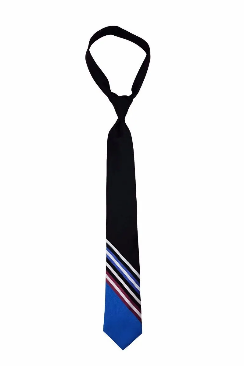 Black with Multi-Stripe Bottom Skinny Traditional Tie