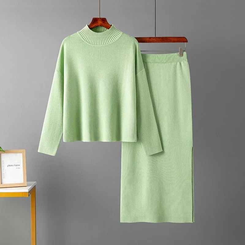 Casual Sweater and Skirt Set - Fern and Oak