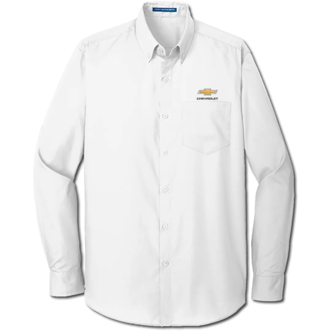 Chevrolet Gold Bowtie Poplin Long Sleeve Dress Shirt