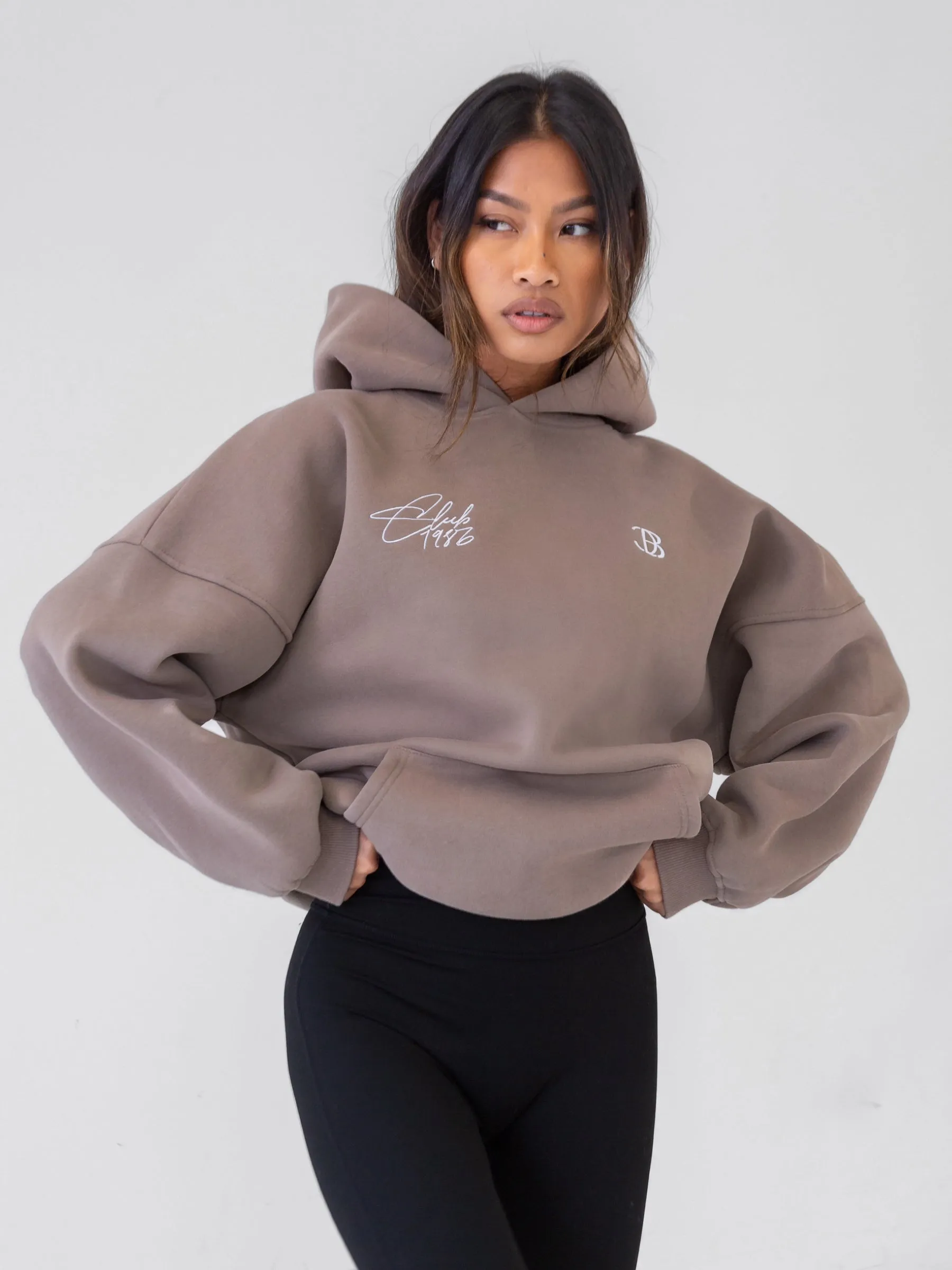 Club Oversized Hoodie - Brown