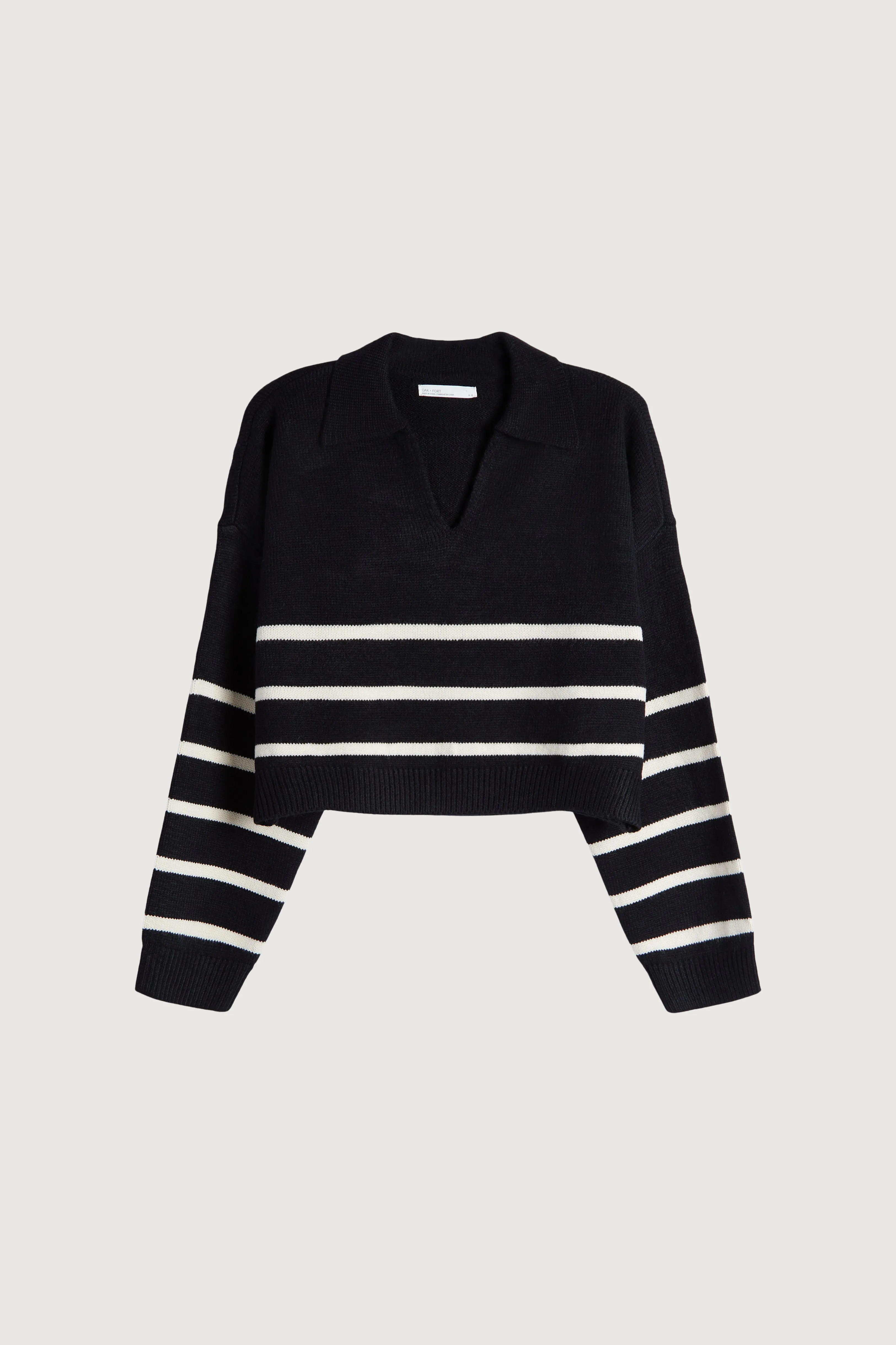 COLLARED STRIPE SWEATER