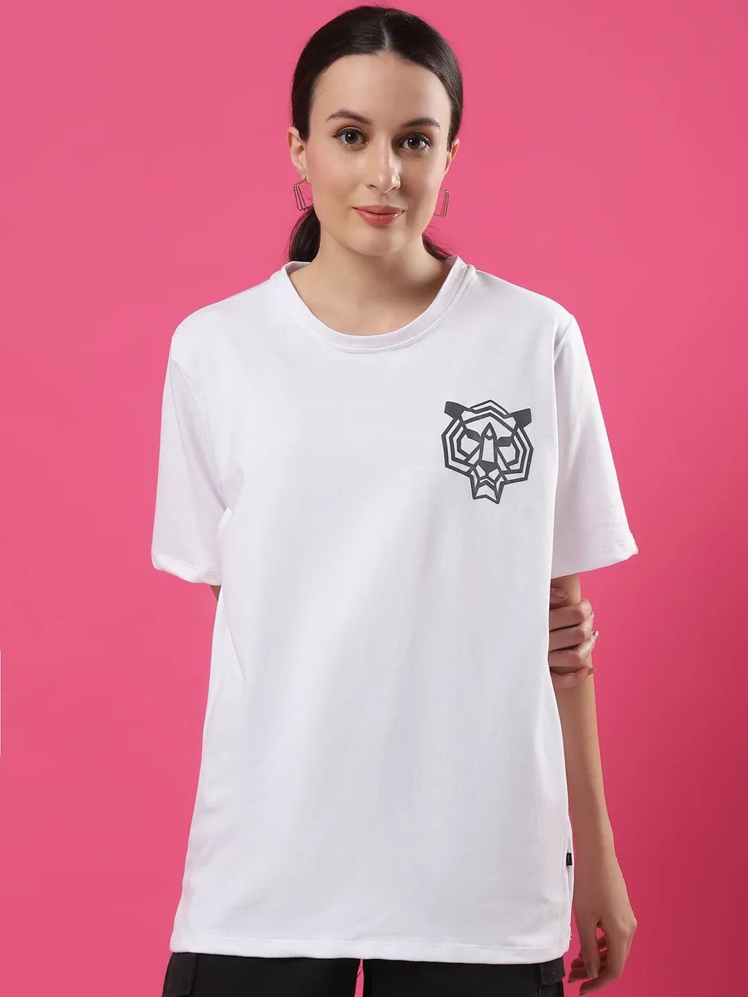 Cool & Comfy Oversized Terry T-Shirt with Puff Print