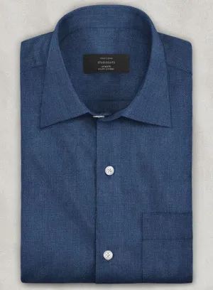 European Nile Blue Linen Shirt