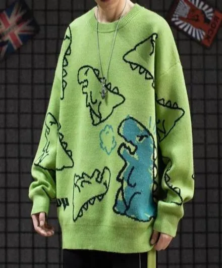 Faire Echo Instagram Style Loose dinosaur Sweatshirt