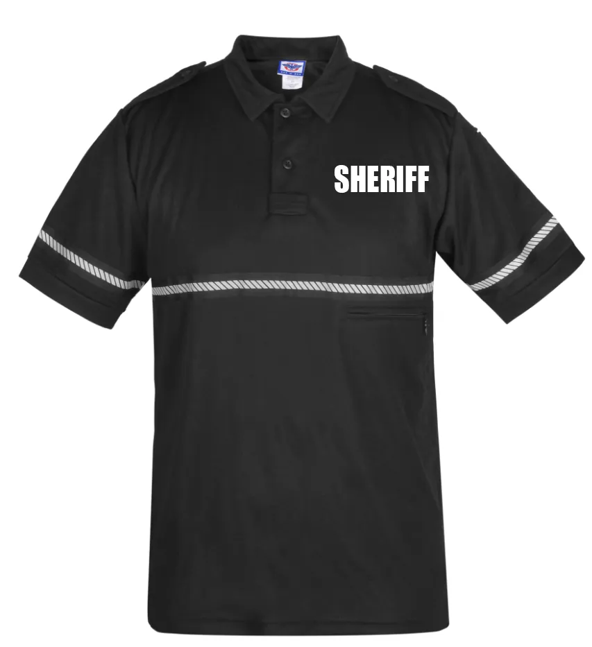 First Class Two Tone Sheriff Bike Patrol Shirt with Zipper Pocket and Hash Stripes