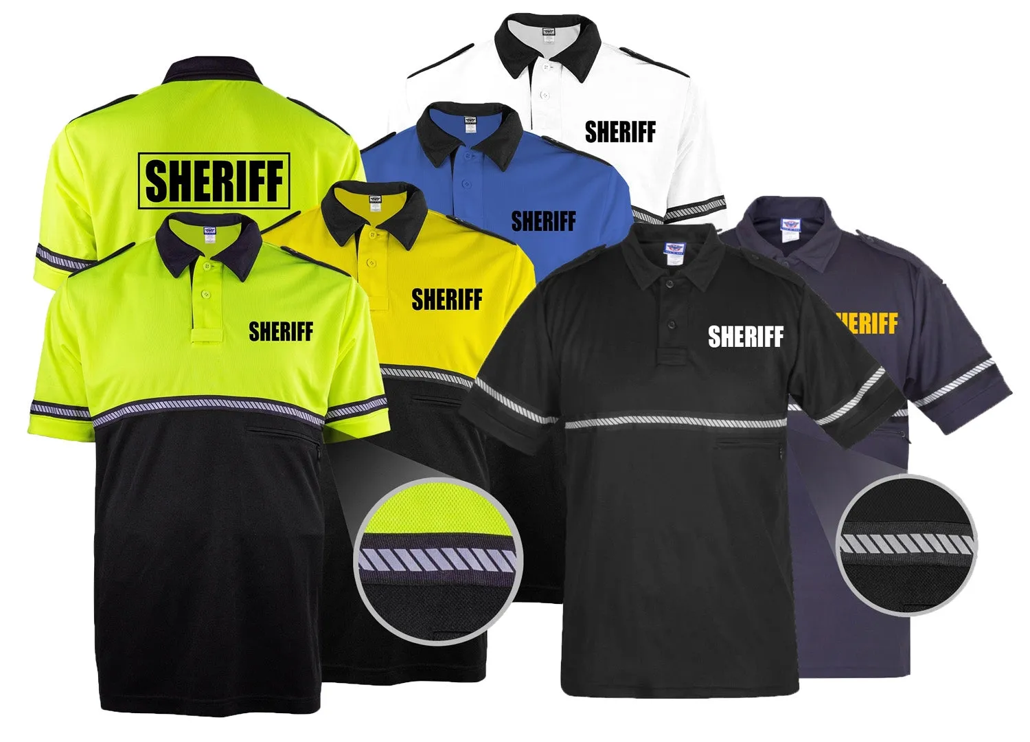 First Class Two Tone Sheriff Bike Patrol Shirt with Zipper Pocket and Hash Stripes