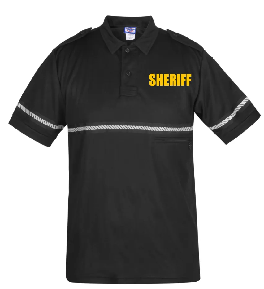 First Class Two Tone Sheriff Bike Patrol Shirt with Zipper Pocket and Hash Stripes