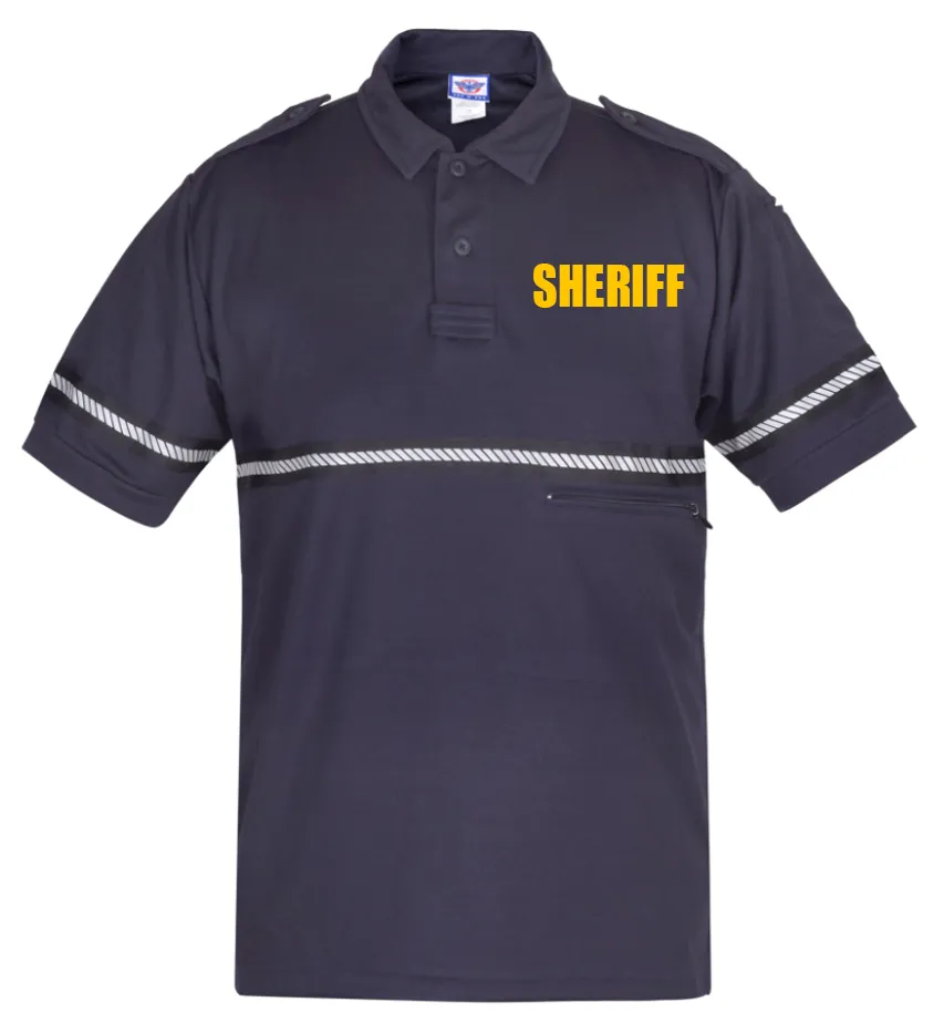 First Class Two Tone Sheriff Bike Patrol Shirt with Zipper Pocket and Hash Stripes