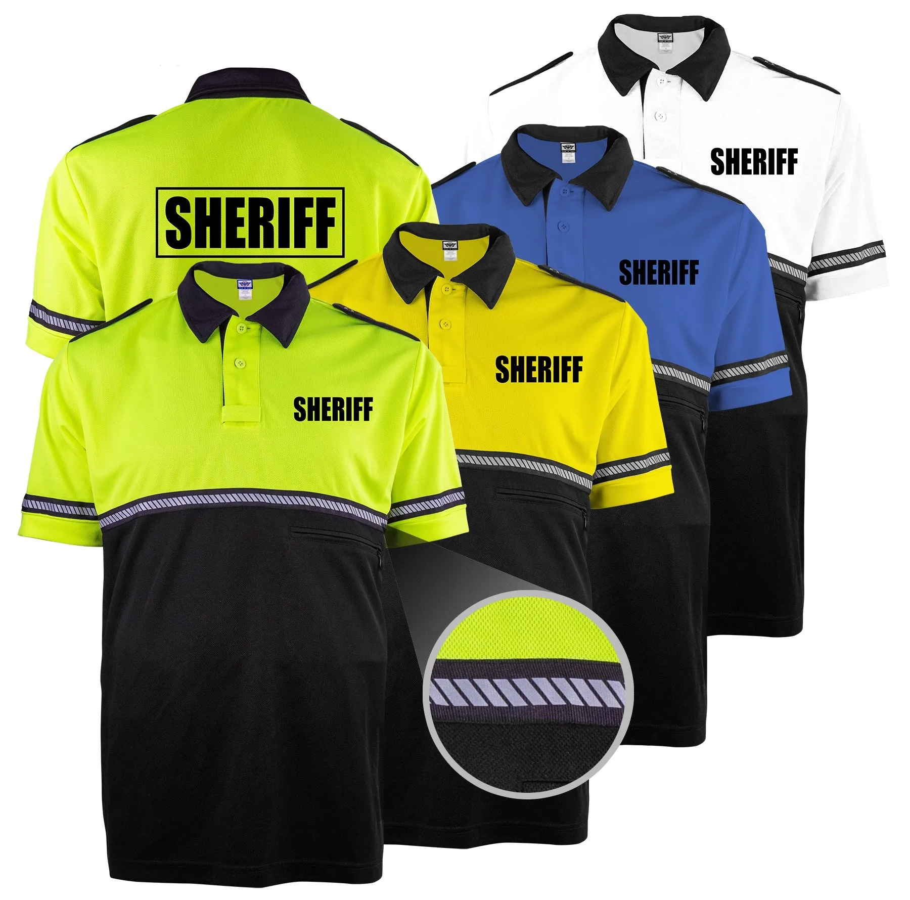 First Class Two Tone Sheriff Bike Patrol Shirt with Zipper Pocket and Hash Stripes