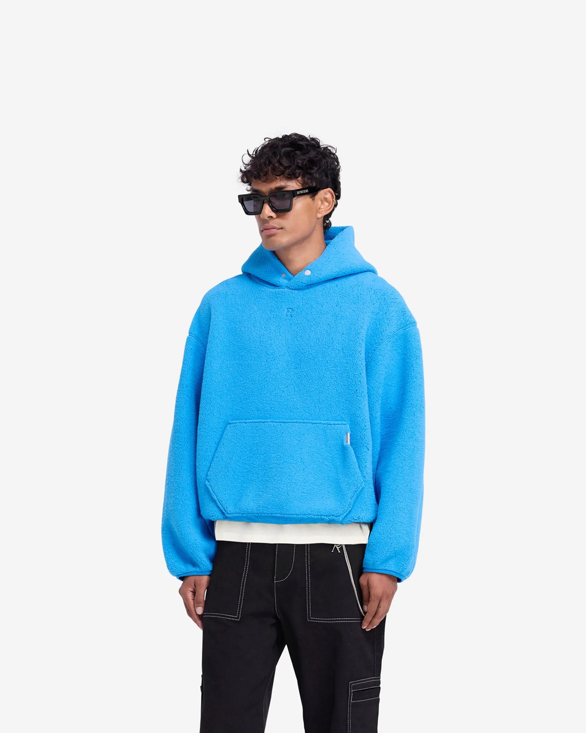 Fleece Oversized Hoodie - Electric Blue