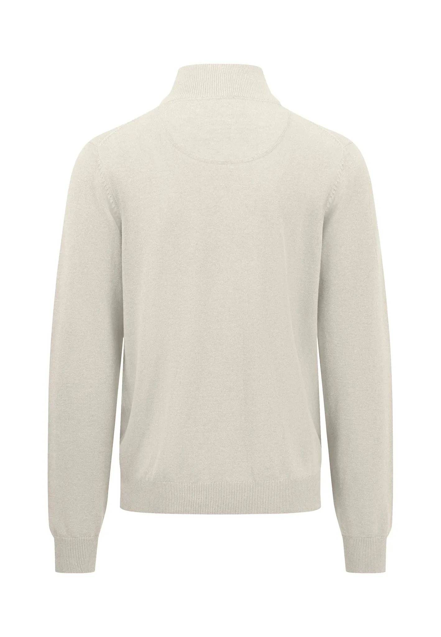 FYNCH HATTON Troyer 1/4 Zip Soft Cotton Knit - Men's – Winter White