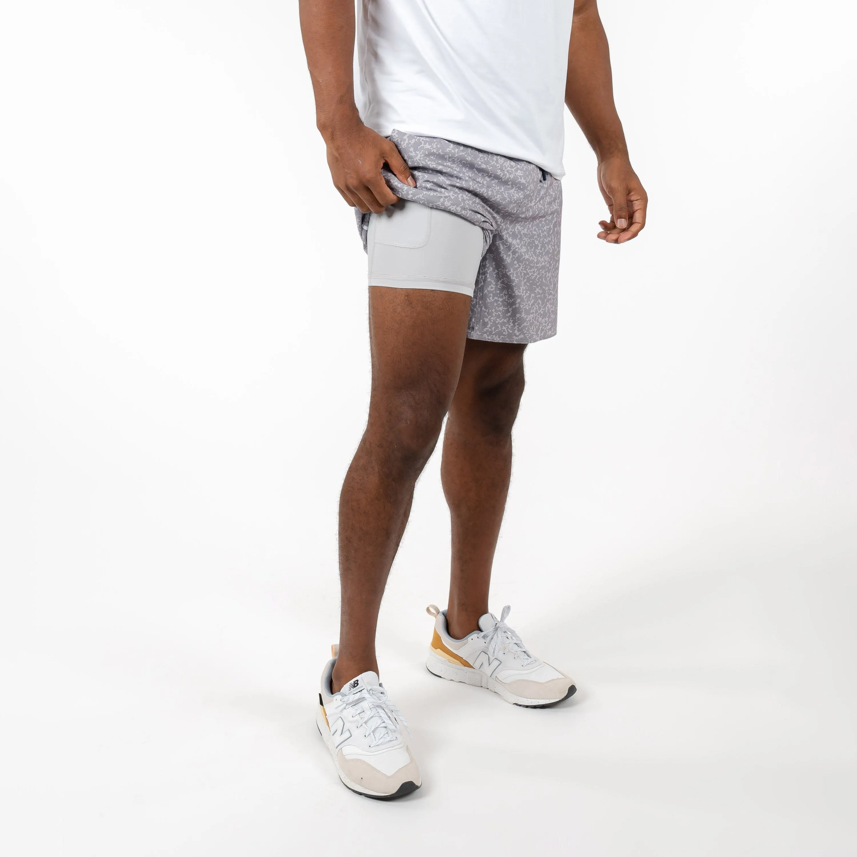 Grit Gym Short | The Granite Camo - Thunder Grey/Stratus Grey