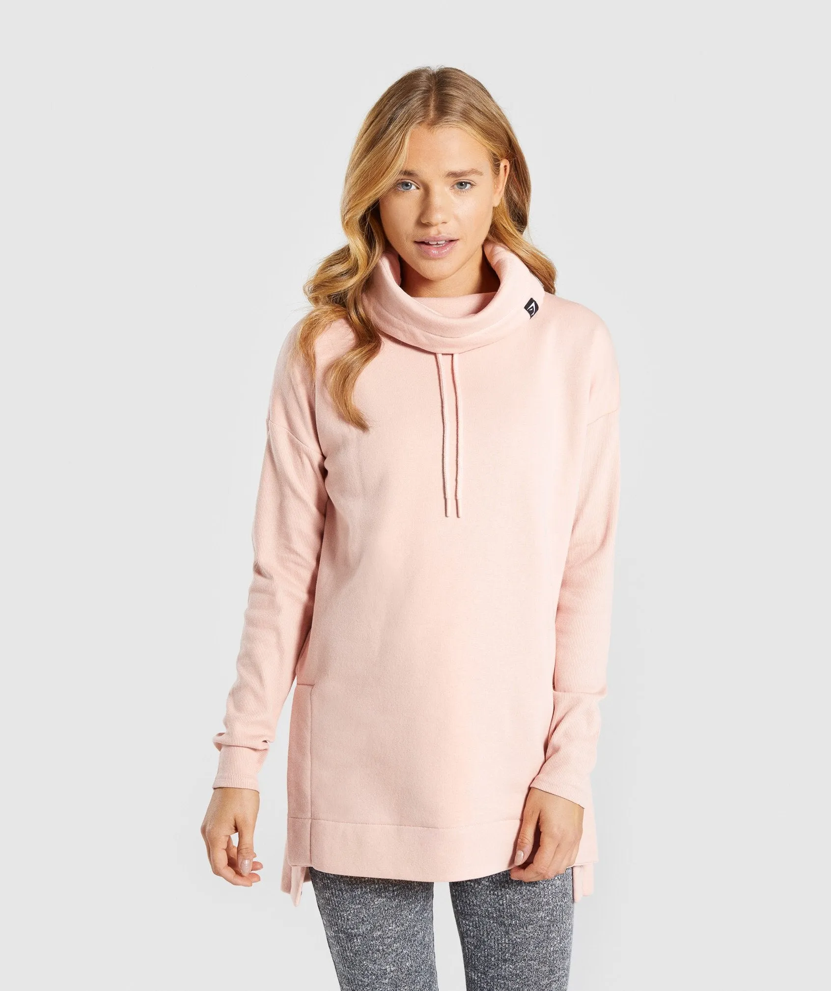 Gymshark Slounge Ribbed Pullover - Blush Nude