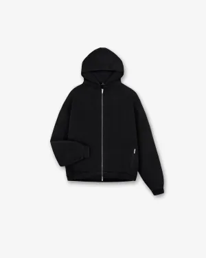 Initial Oversized Zip Hoodie - Black