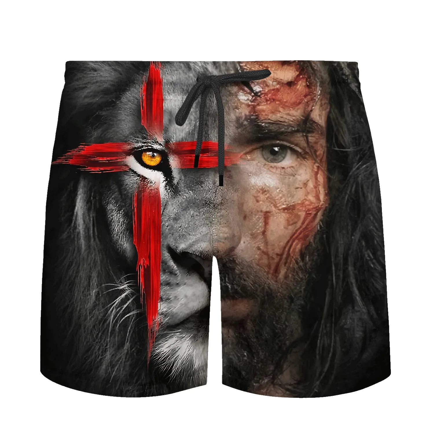 Jesus And Lion Potrait Polo Shirt - Christian Shirts & Shorts