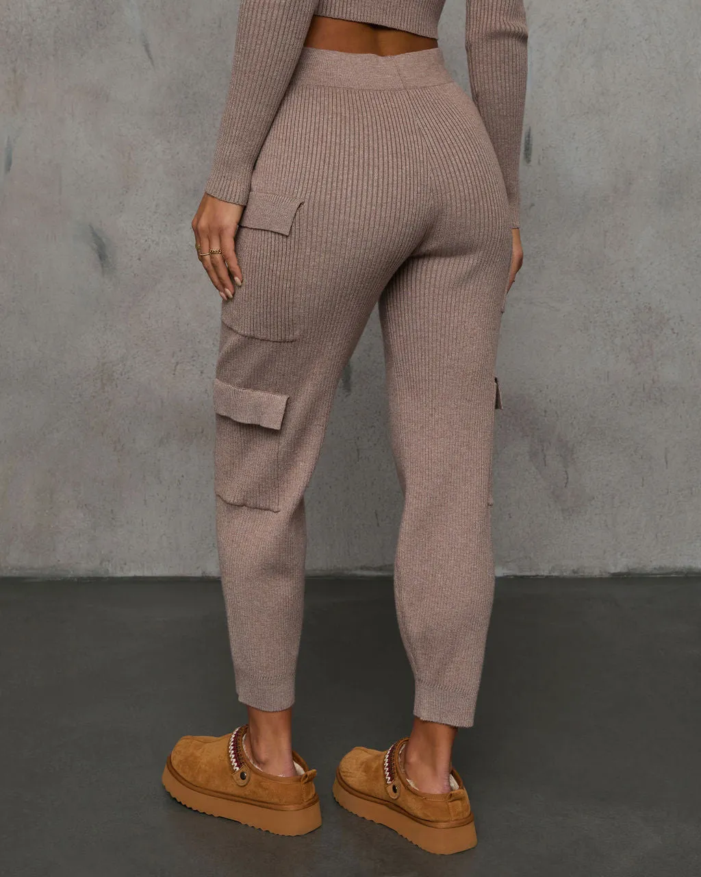 Jude Ribbed Knit Drawstring Cargo Pants