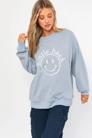 LETTER EMBROIDERY OVERSIZED SWEAT SHIRT *Online Only*