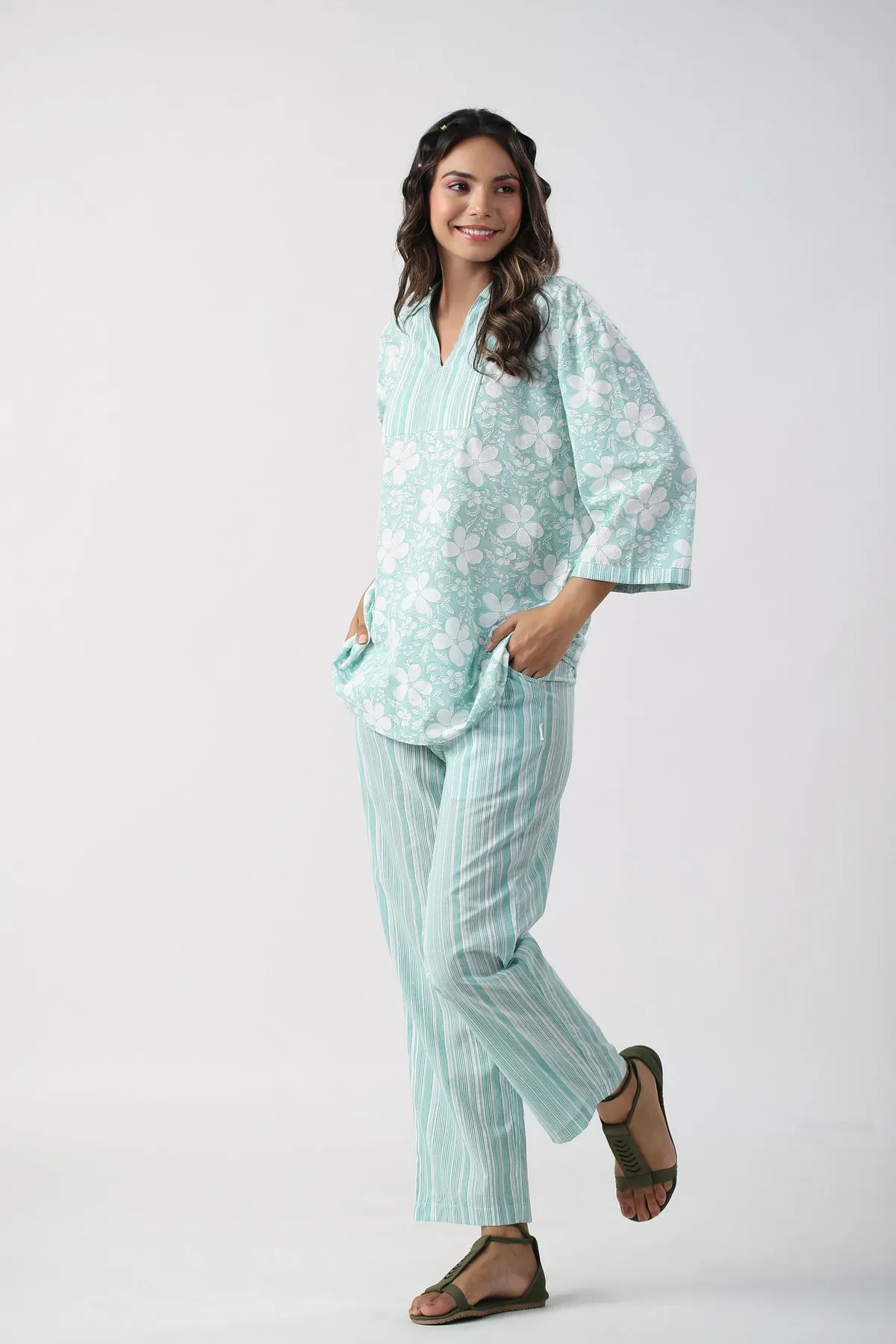 Lily Grace Cotton Loungewear Top Set