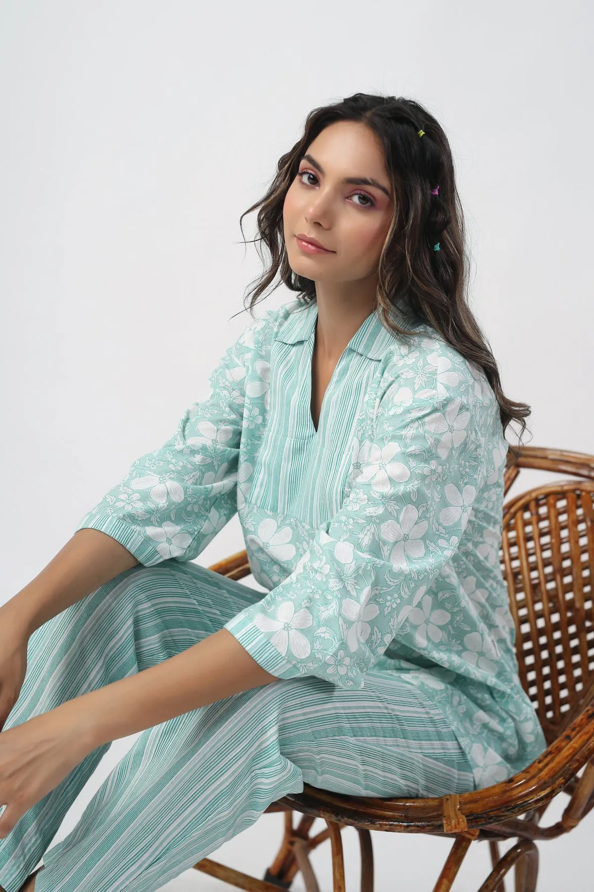 Lily Grace Cotton Loungewear Top Set