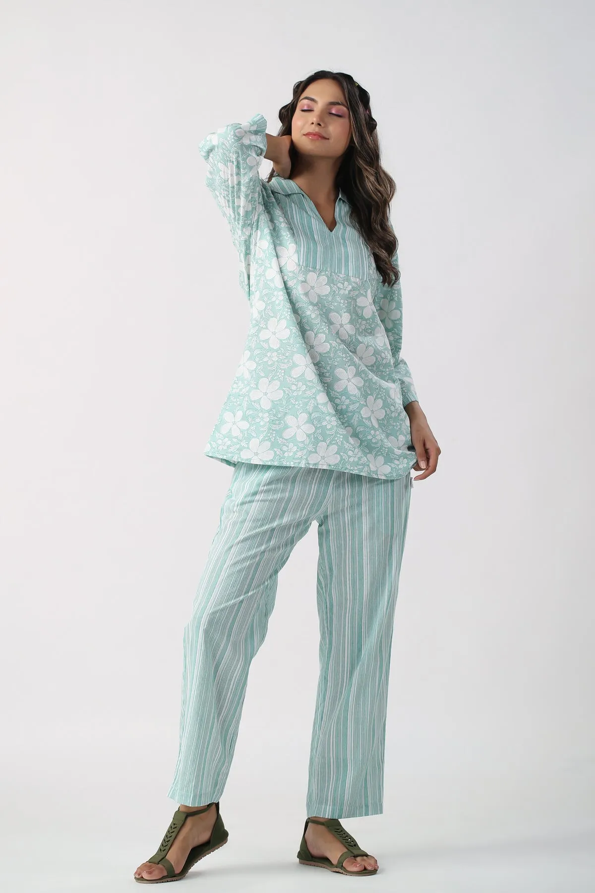 Lily Grace Cotton Loungewear Top Set