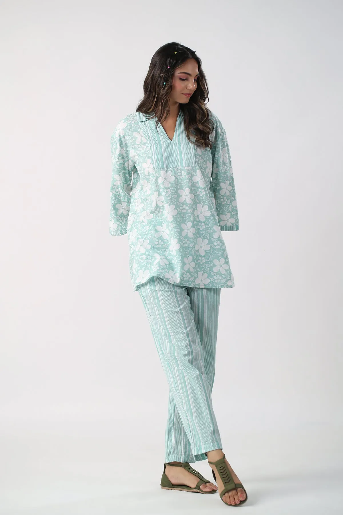 Lily Grace Cotton Loungewear Top Set