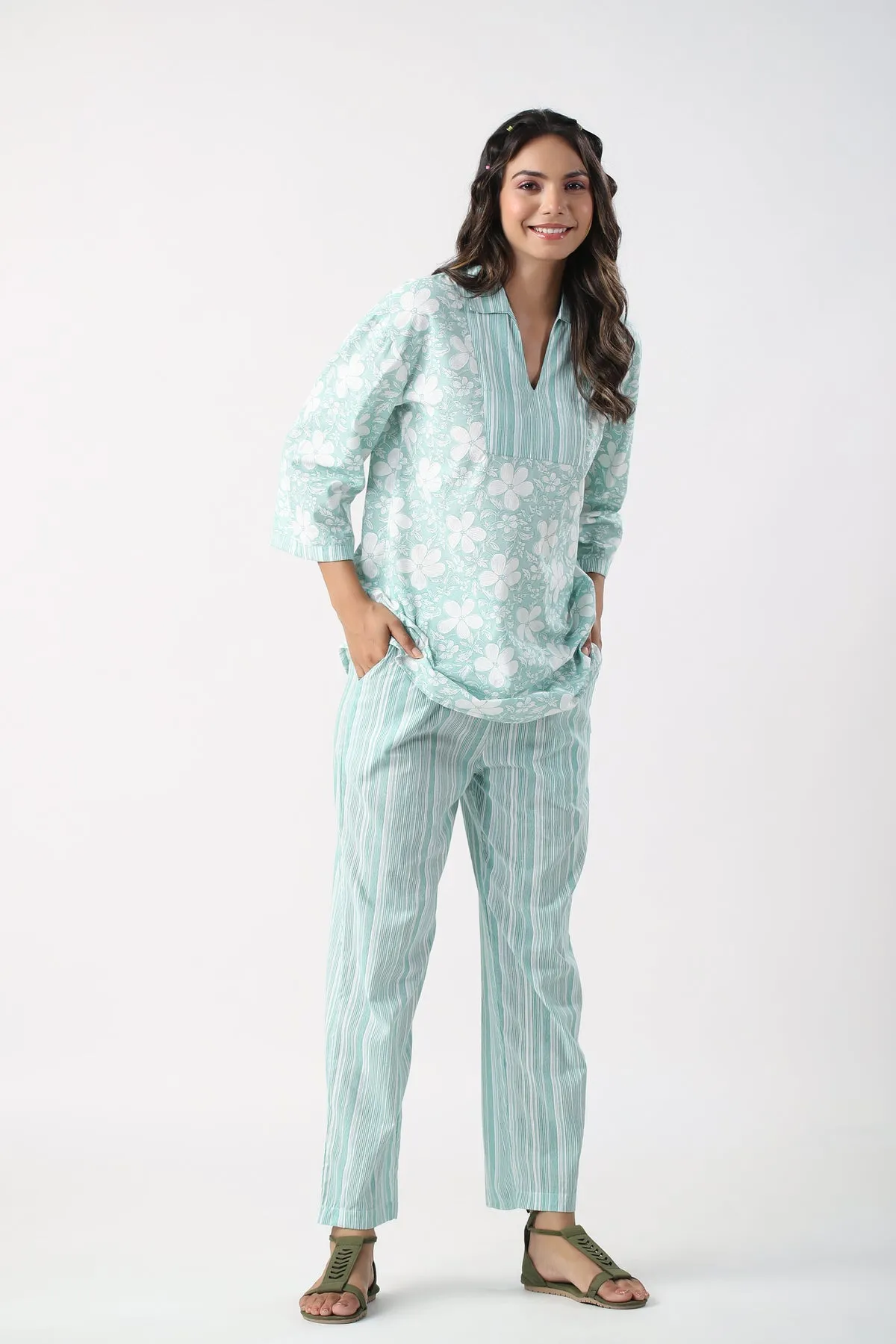 Lily Grace Cotton Loungewear Top Set