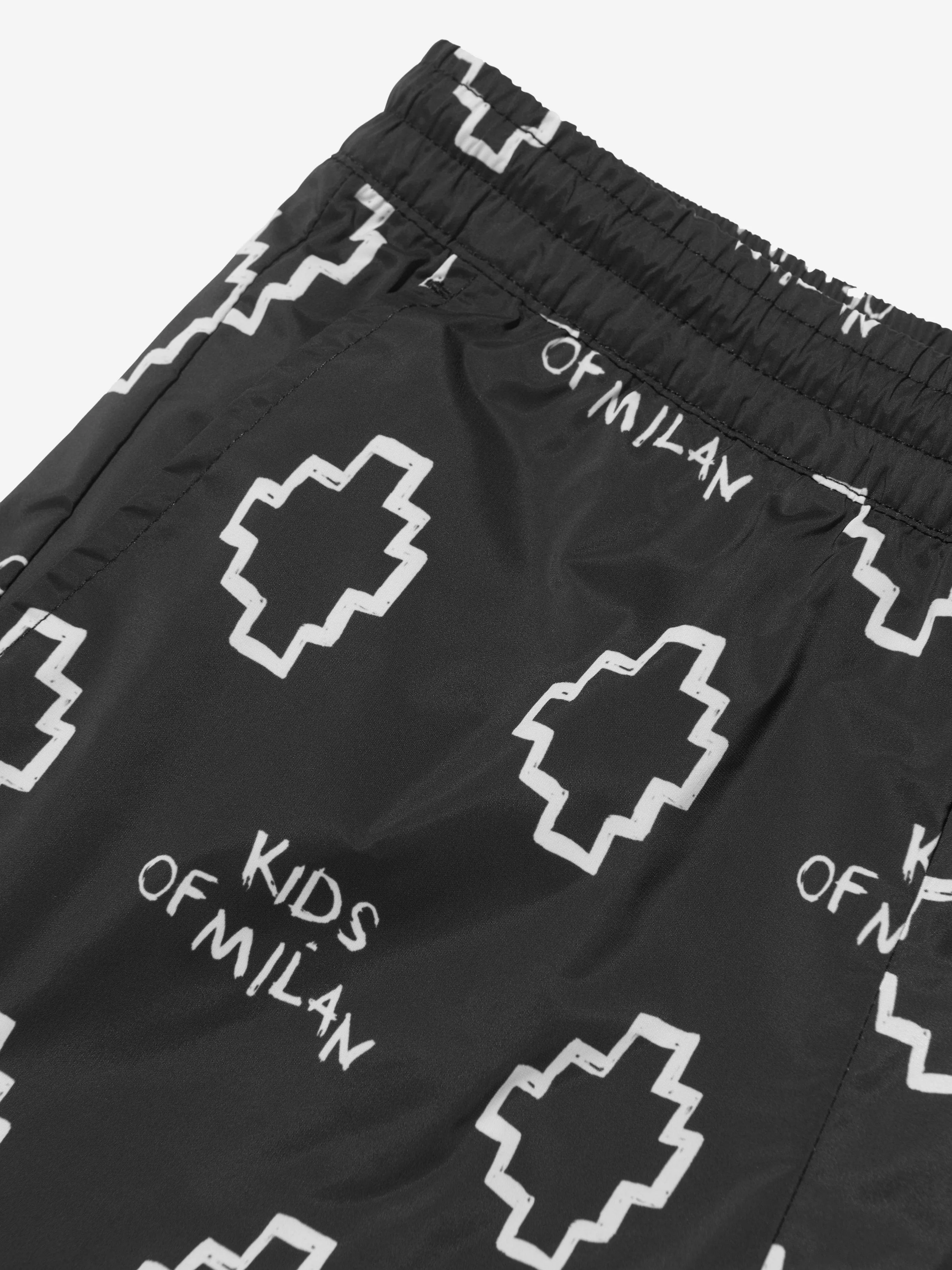 Marcelo Burlon Boys Logo Print Swim Shorts