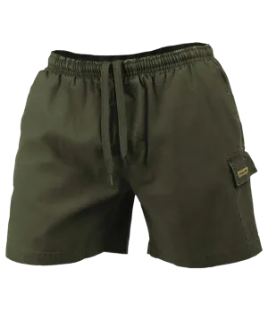 MILITARY OLIVE FLEX BASIC SHORTS