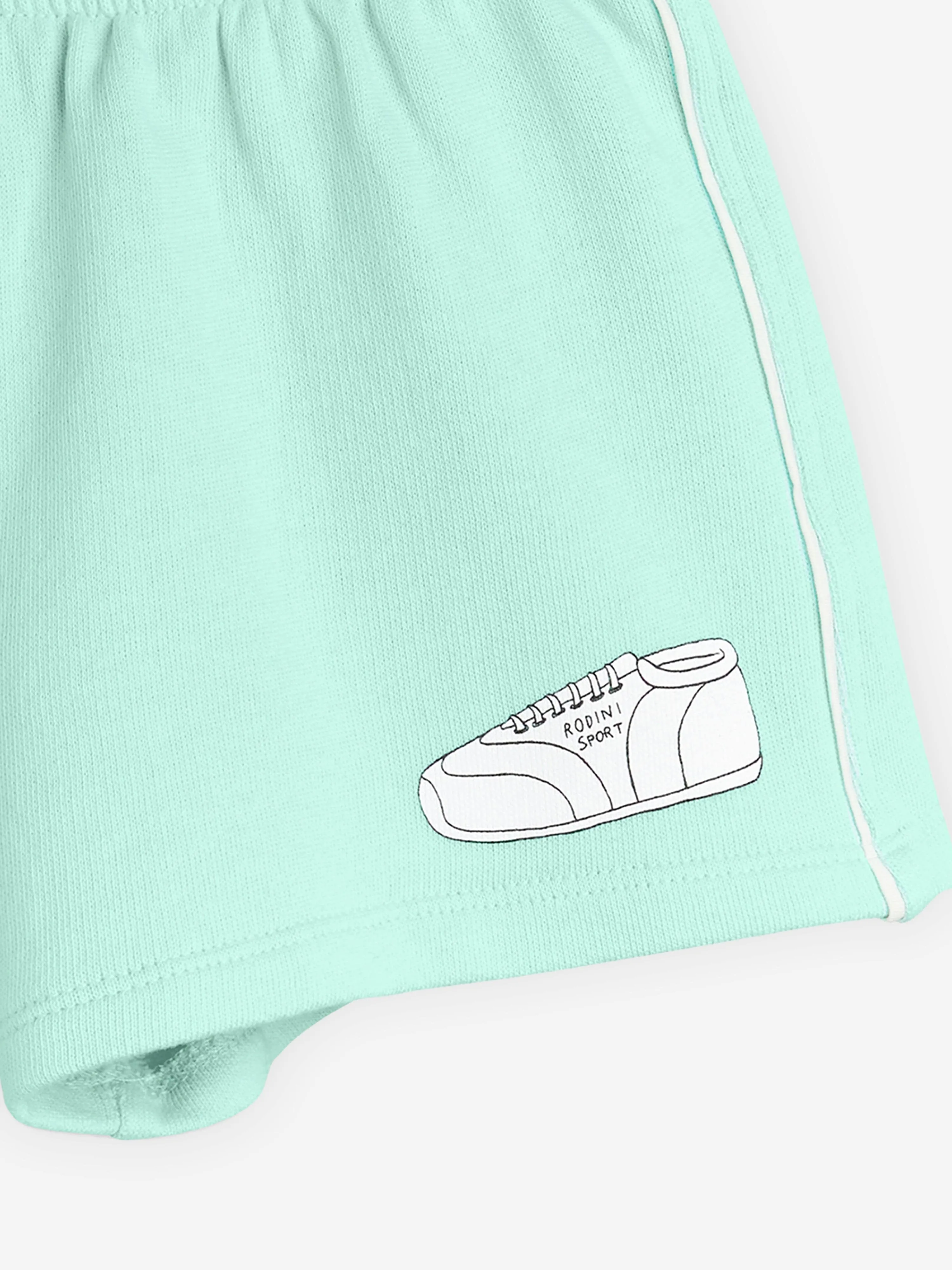 Mini Rodini Girls Jogging Sweat Shorts in Green