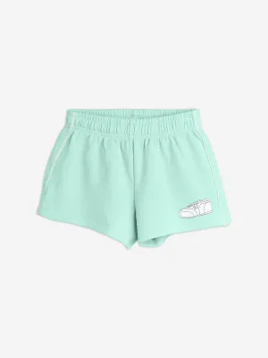 Mini Rodini Girls Jogging Sweat Shorts in Green