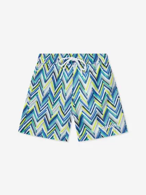 Missoni Boys Zigzag Swim Shorts in Blue