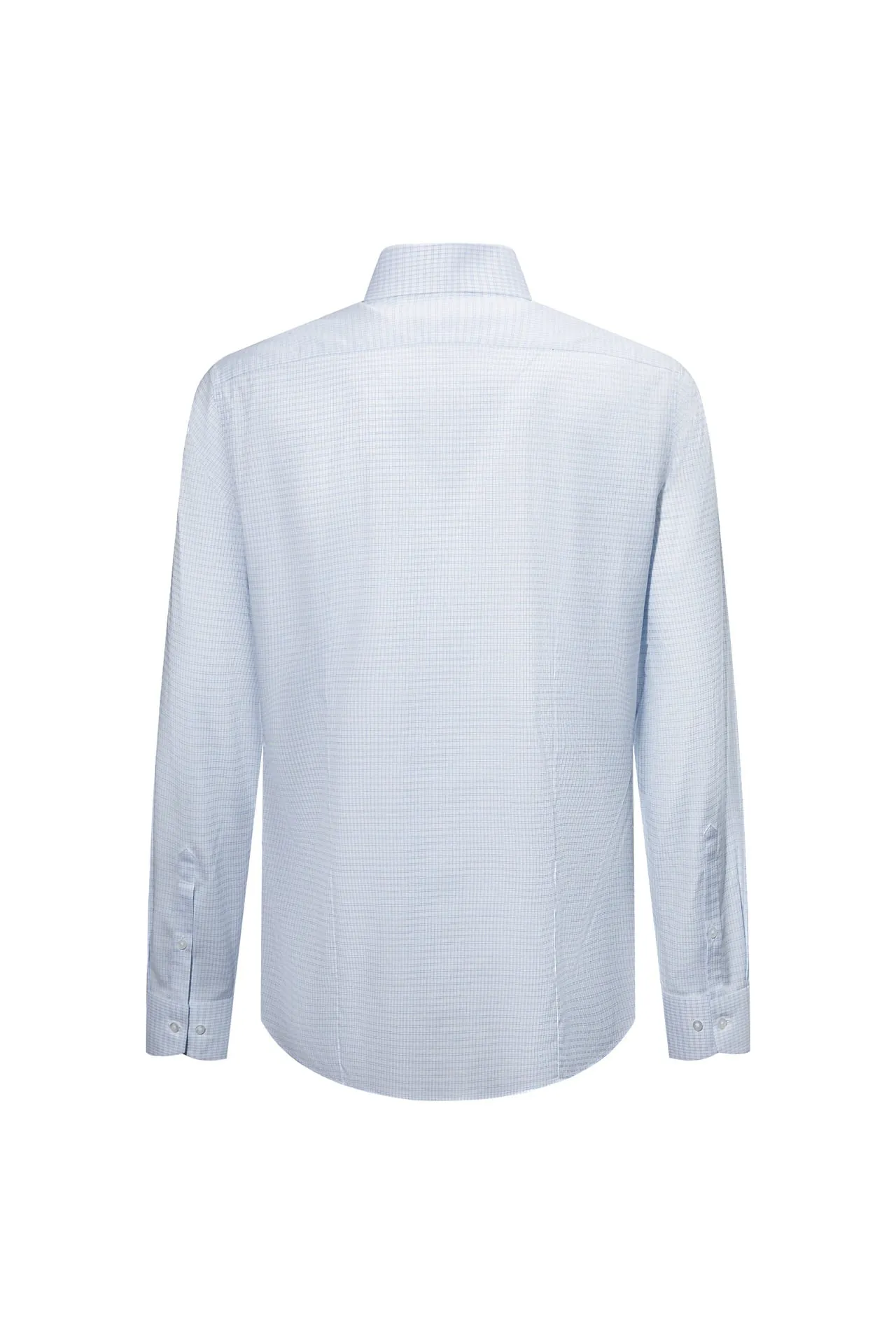 Non-Iron Cotton Stretch Check Shirt in Smart Fit with Chest Pocket