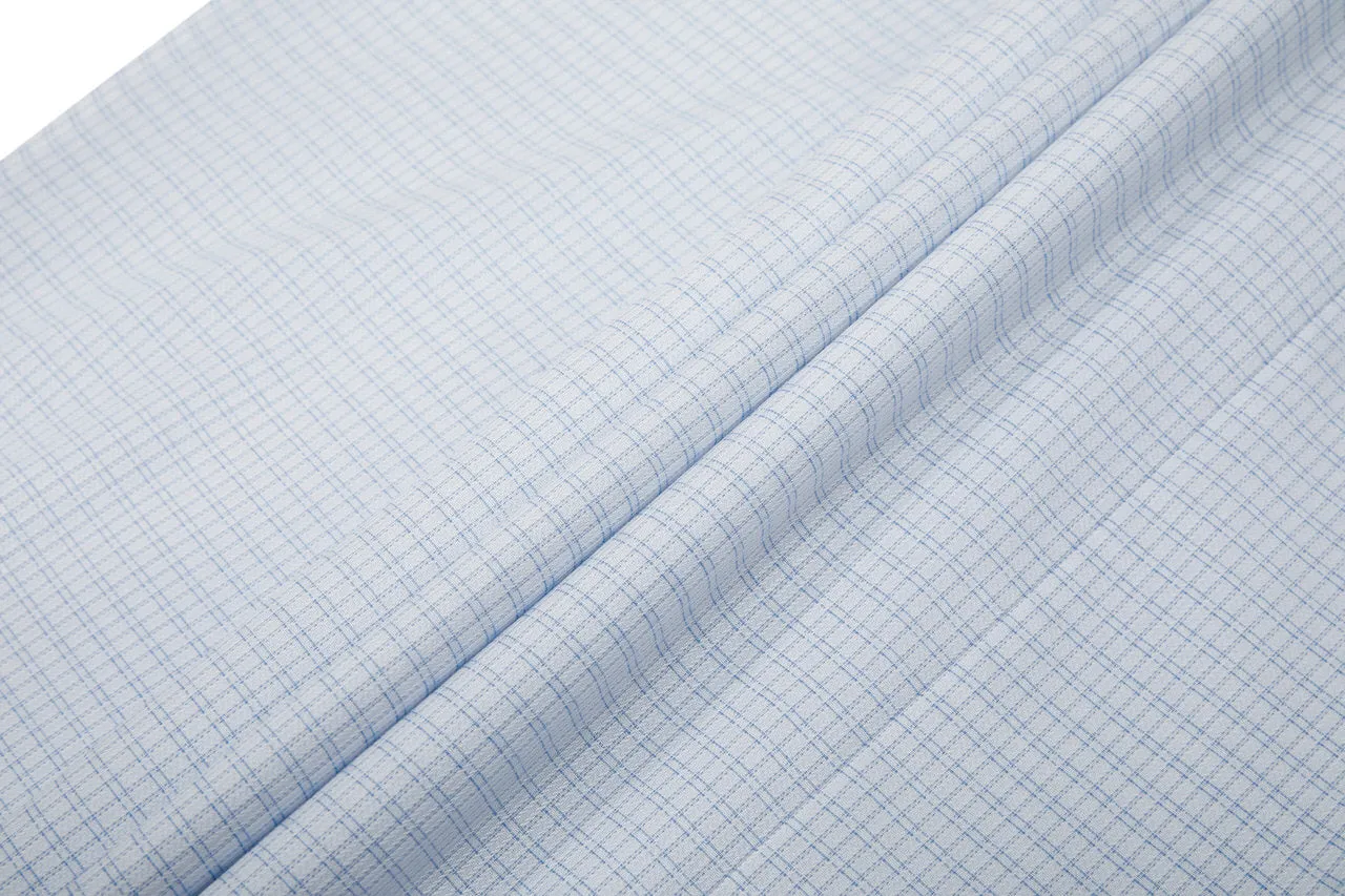 Non-Iron Cotton Stretch Check Shirt in Smart Fit with Chest Pocket