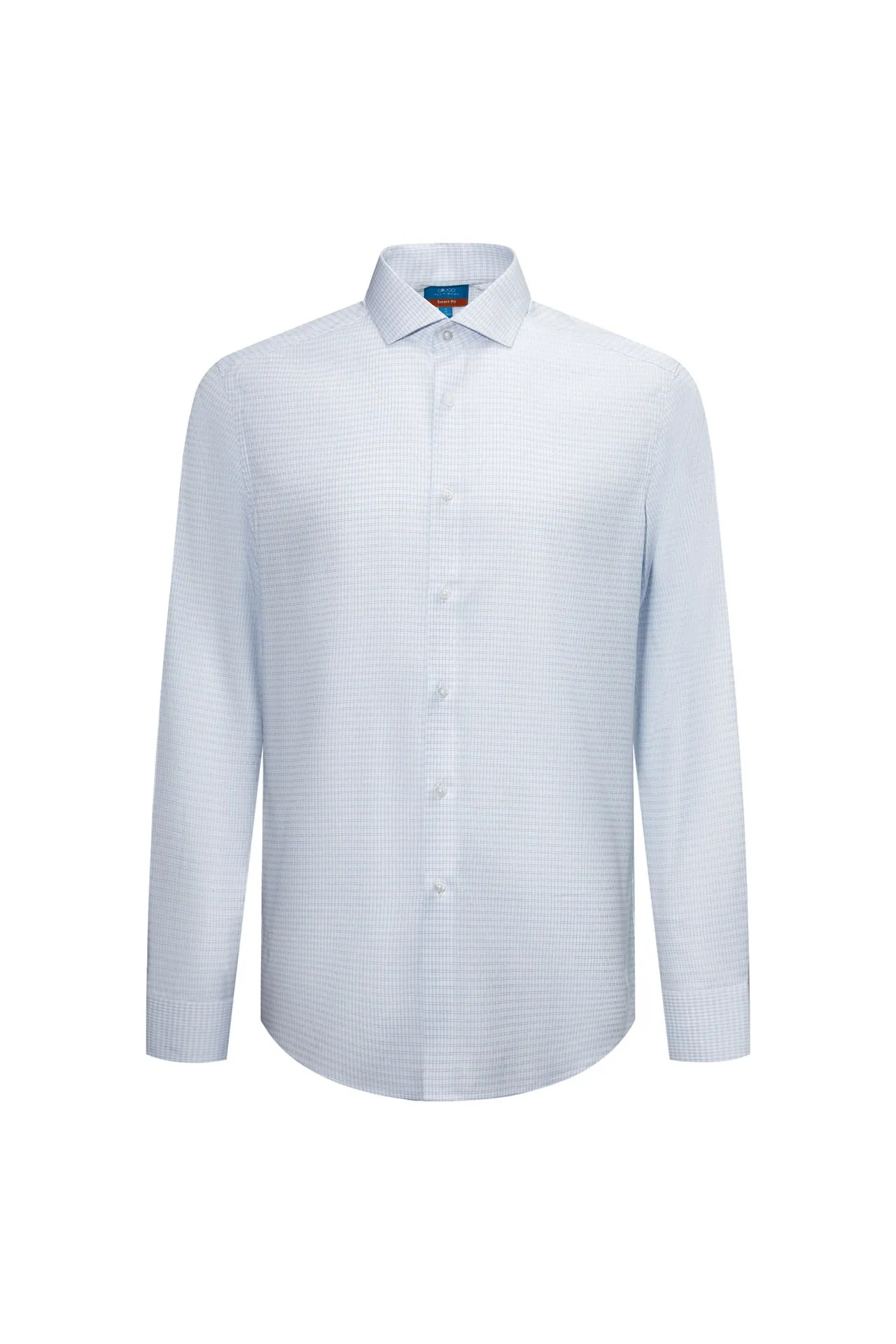 Non-Iron Cotton Stretch Check Shirt in Smart Fit with Chest Pocket