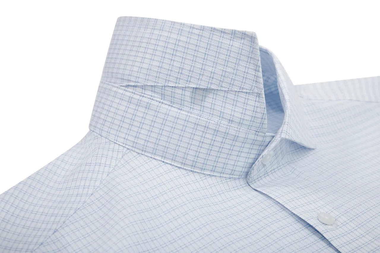 Non-Iron Cotton Stretch Check Shirt in Smart Fit with Chest Pocket