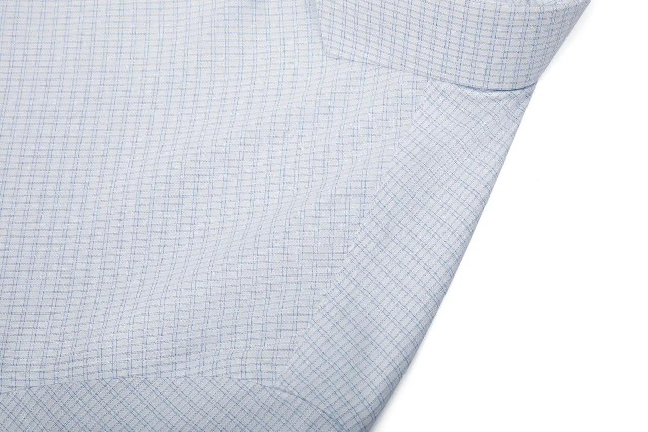 Non-Iron Cotton Stretch Check Shirt in Smart Fit with Chest Pocket