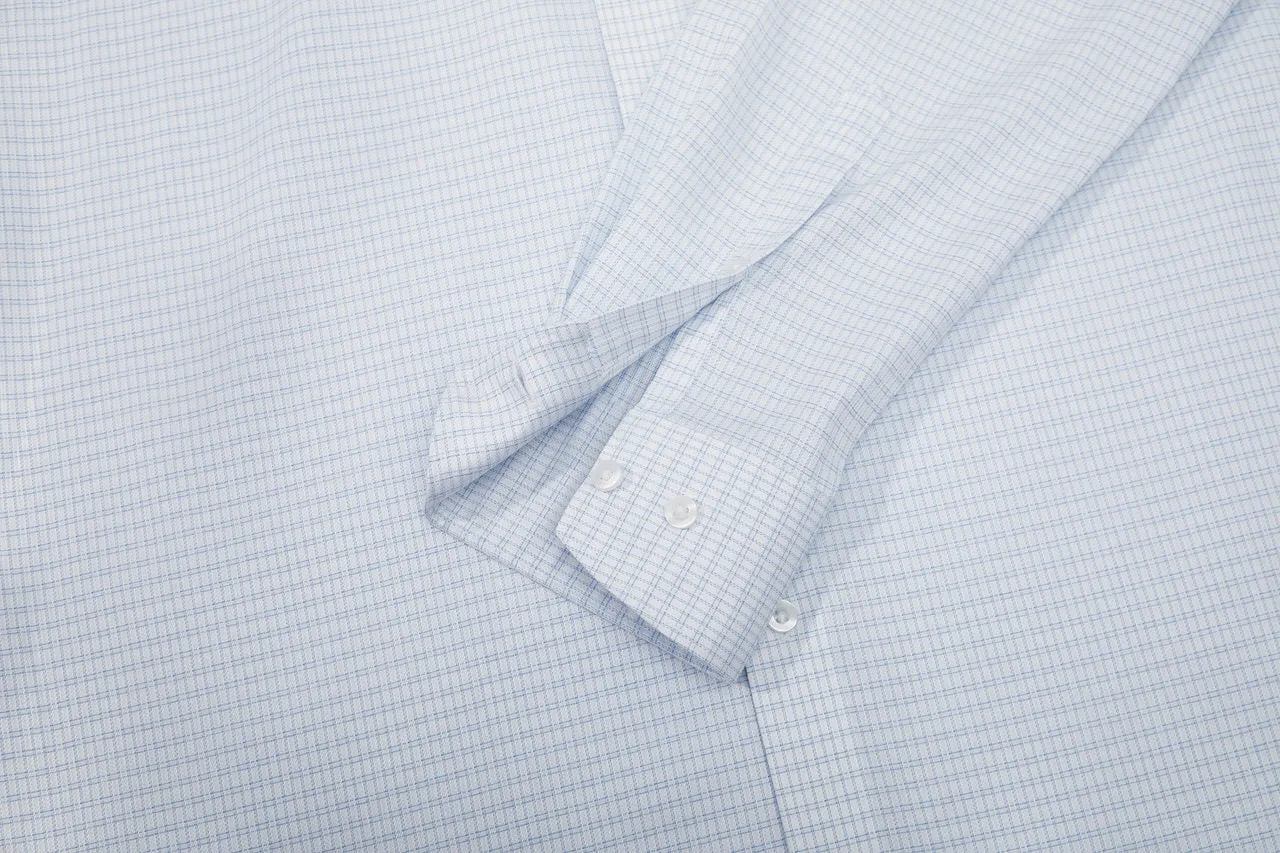 Non-Iron Cotton Stretch Check Shirt in Smart Fit with Chest Pocket