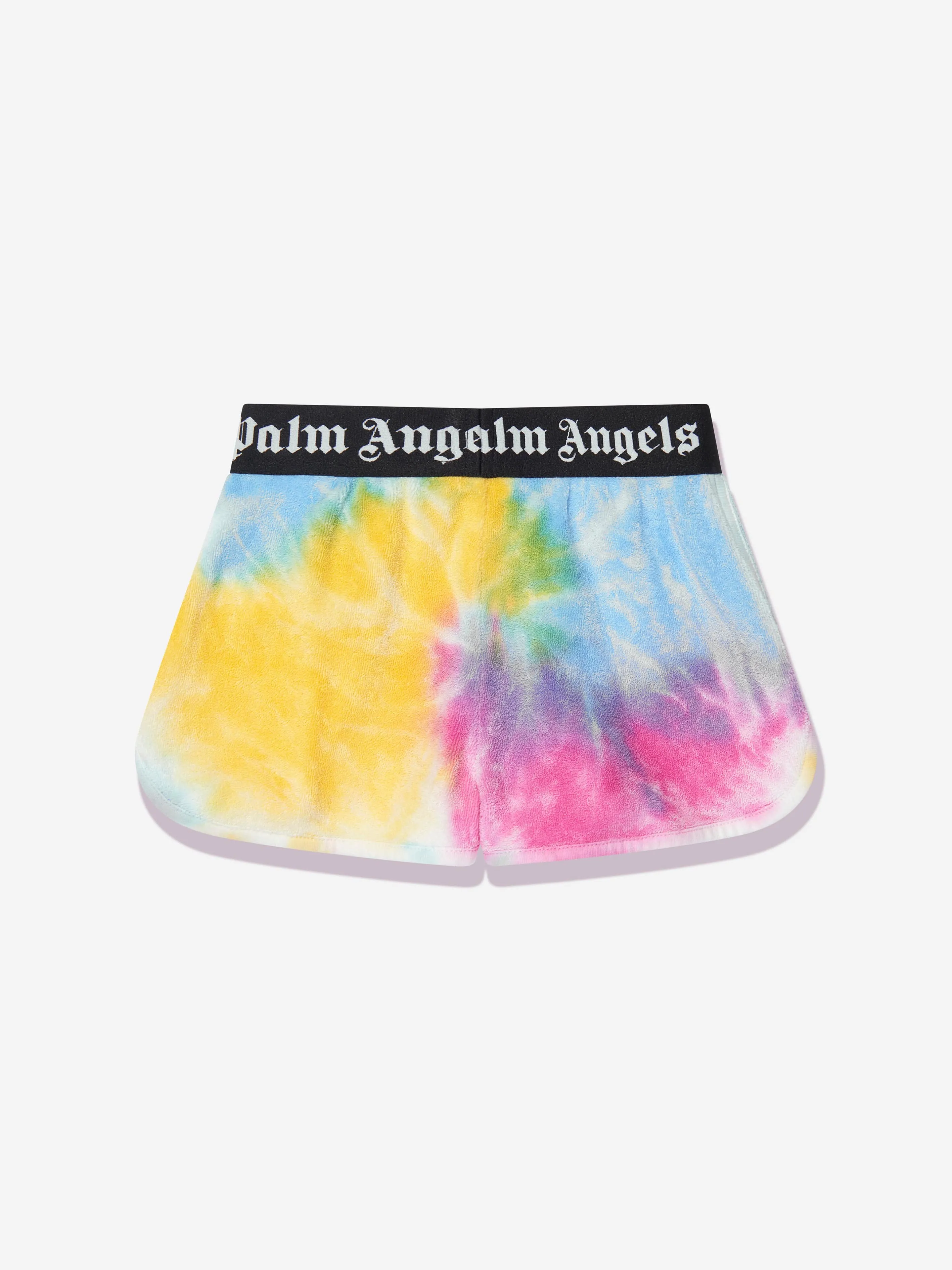 Palm Angels Girls AOP Tie Dye Shorts in Multicolour