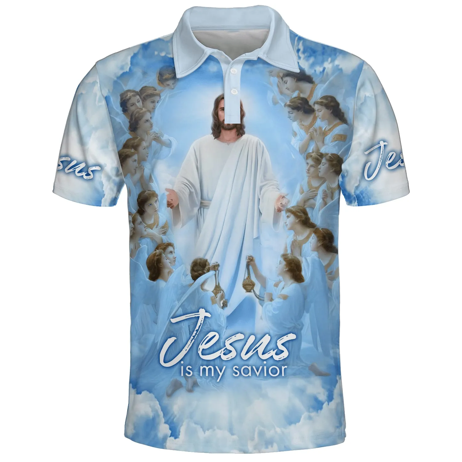 Picture Jesus Is My Savior Polo Shirt - Christian Shirts & Shorts