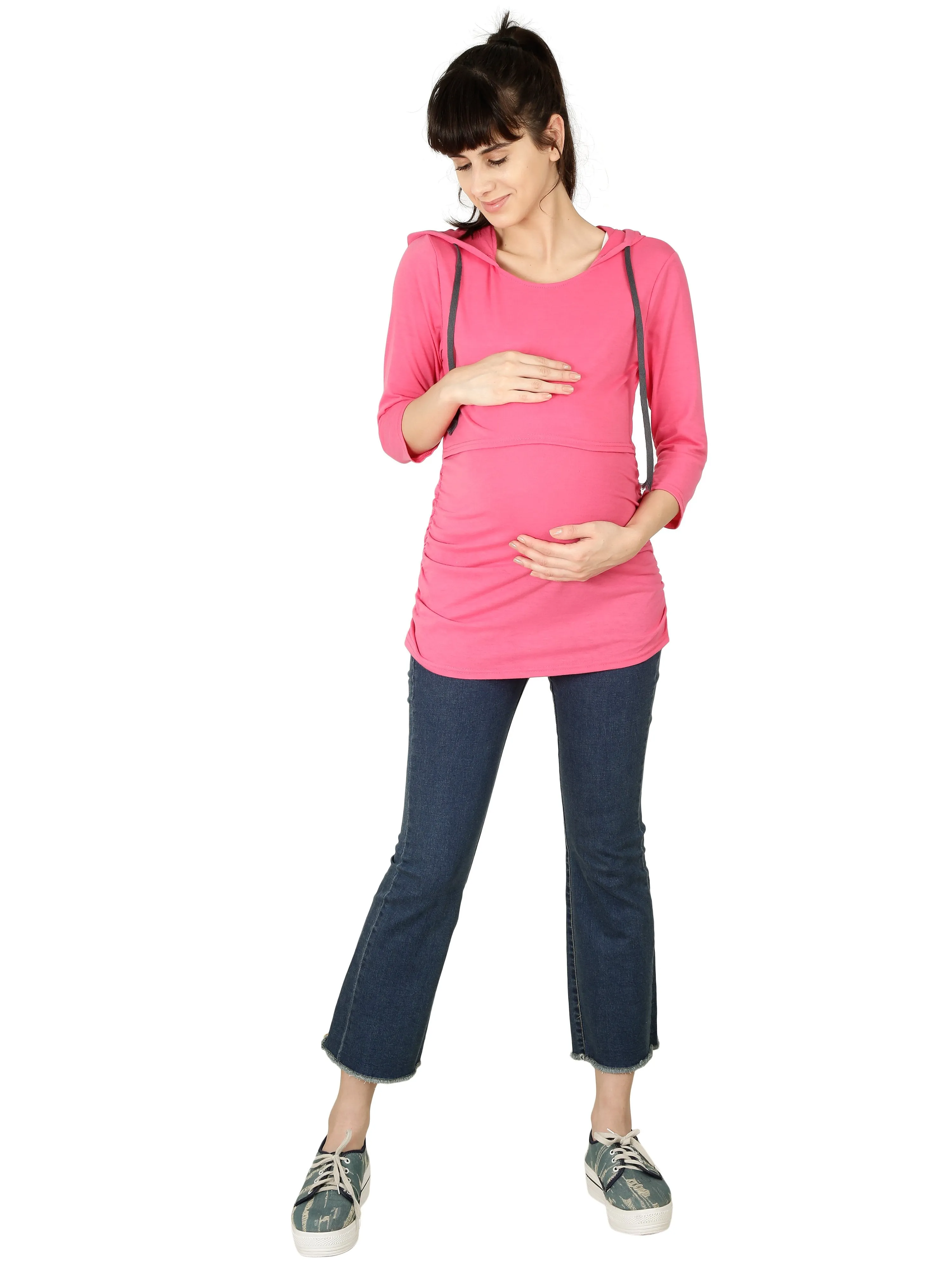 Pink Maternity and Nursing Hoody