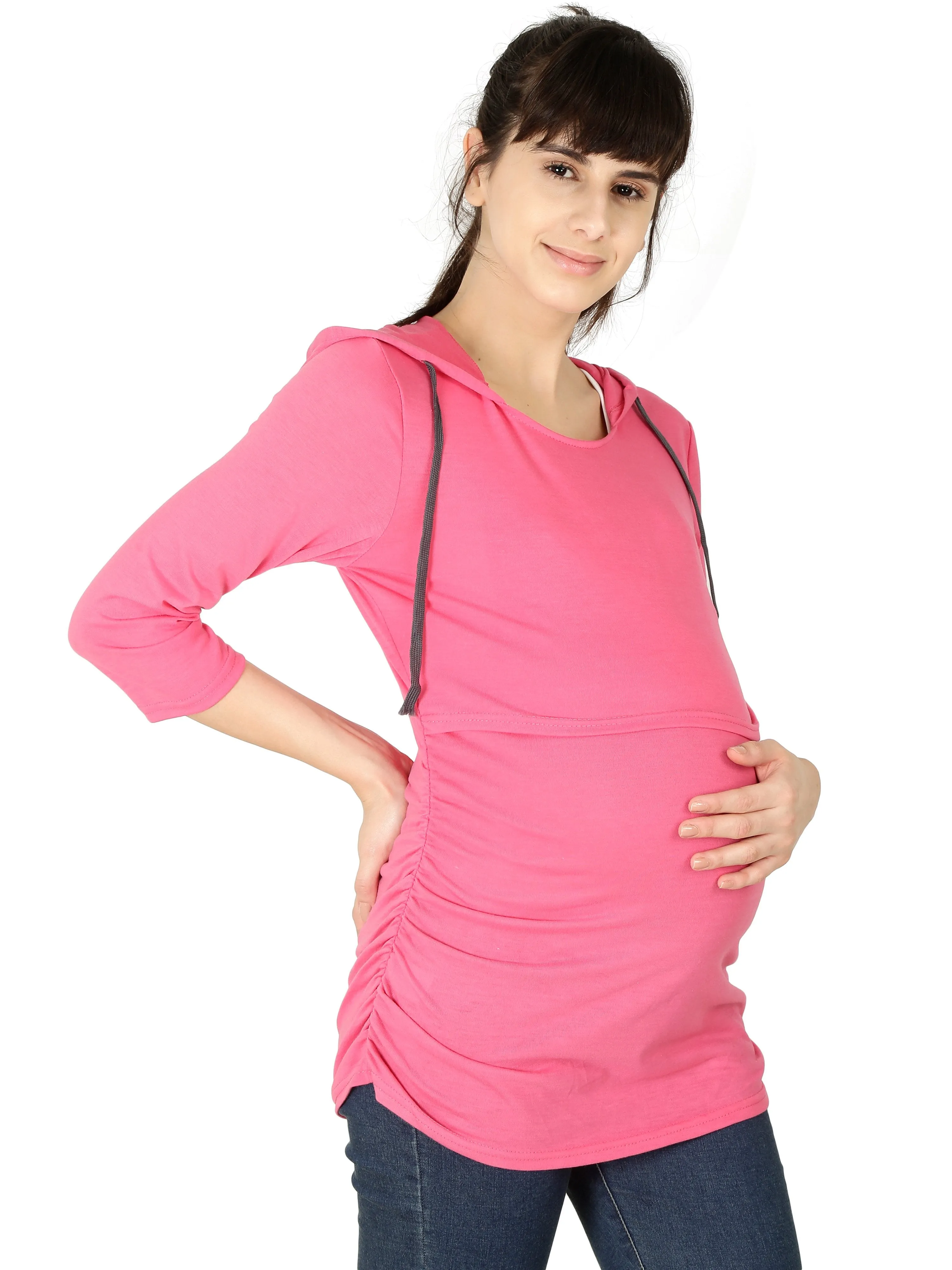 Pink Maternity and Nursing Hoody