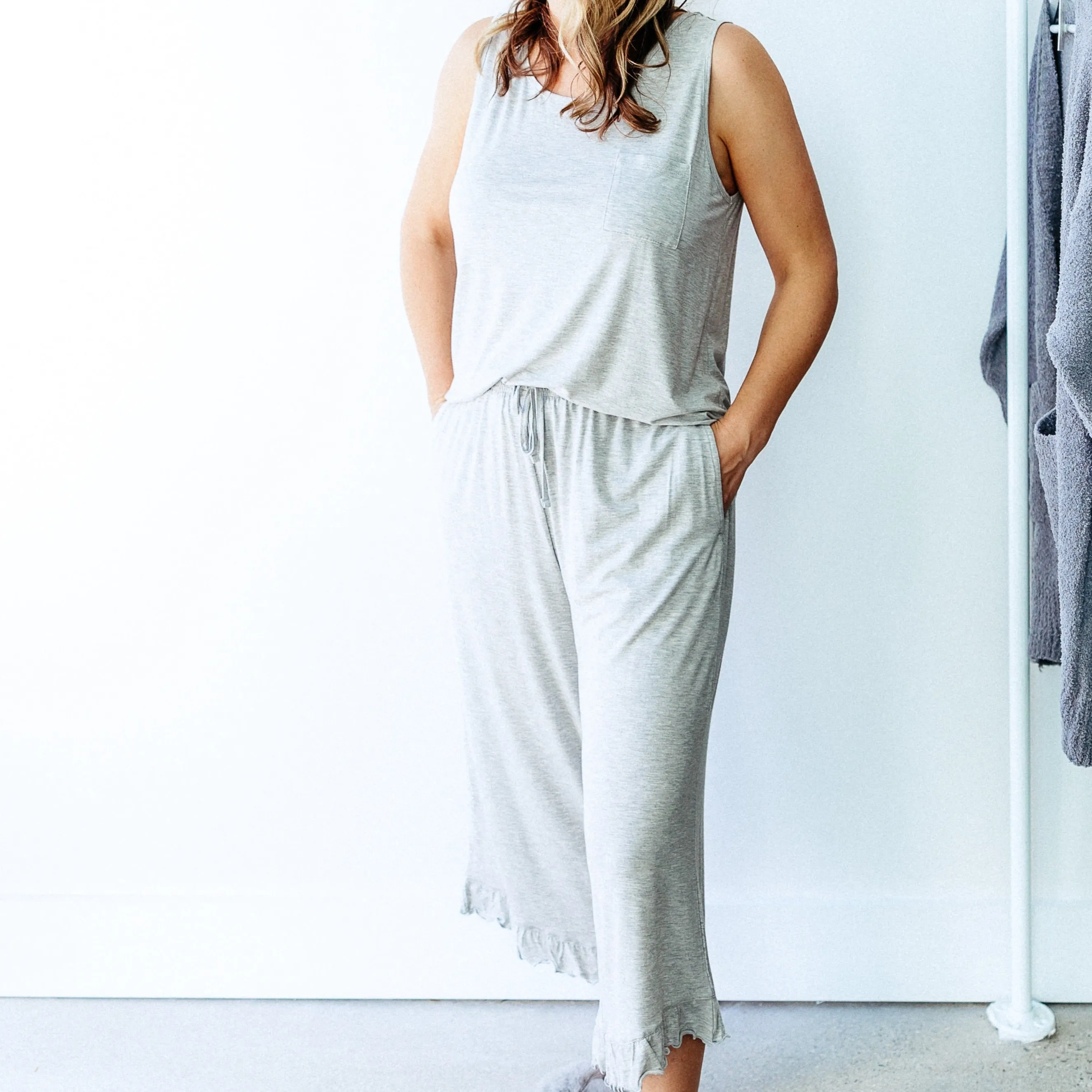 Riley Ruffle Hem & Tank Bamboo Pajamas