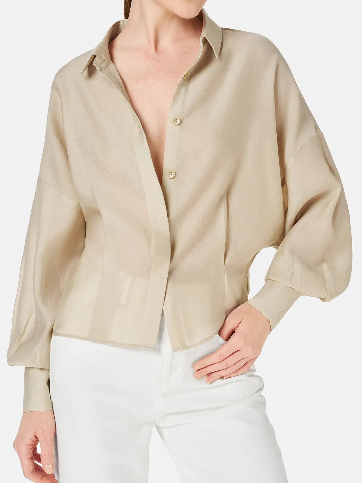 Satin Wide-Fit Shirt