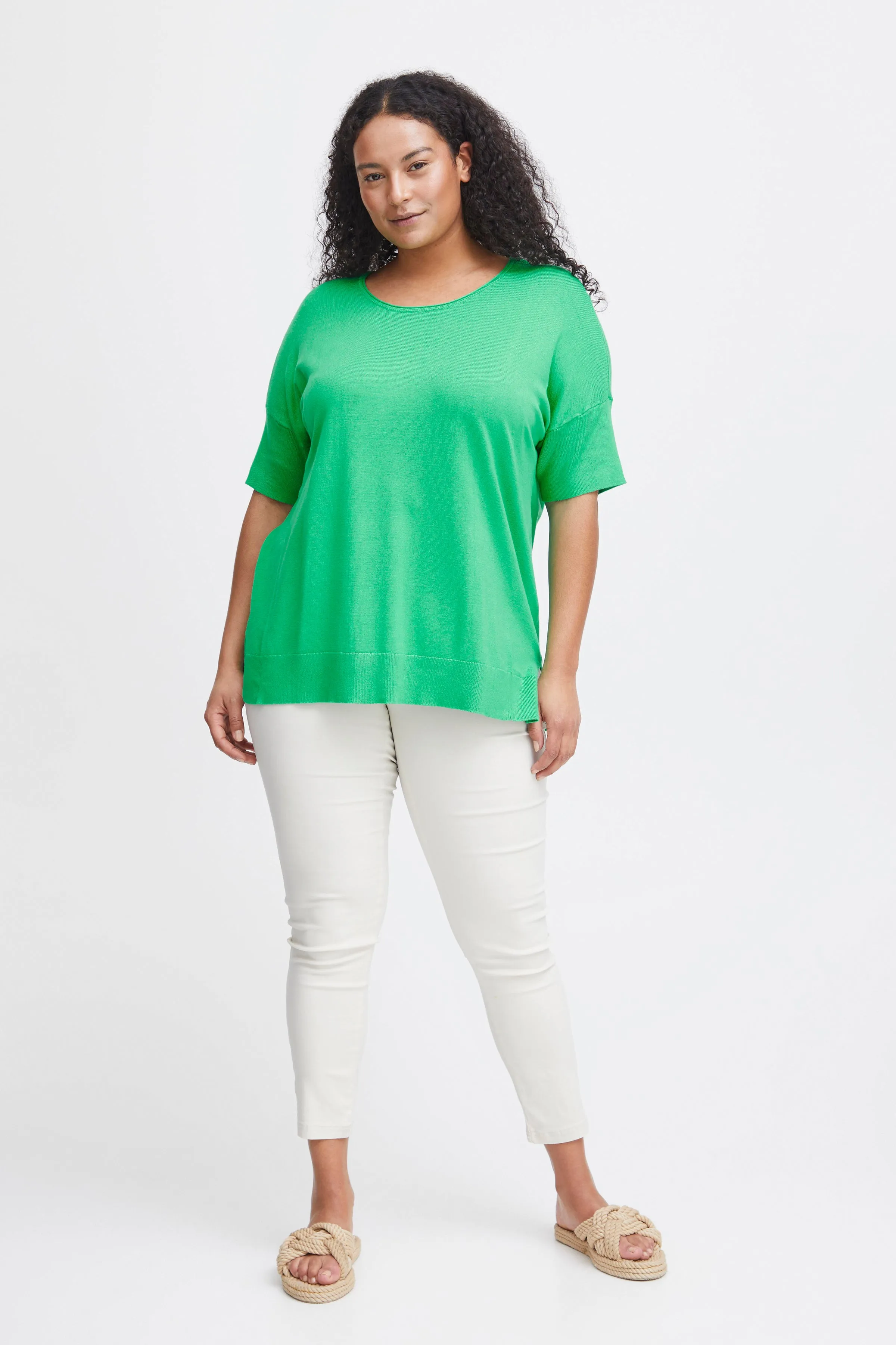 Simple Wish Clia Knitted Top in Green