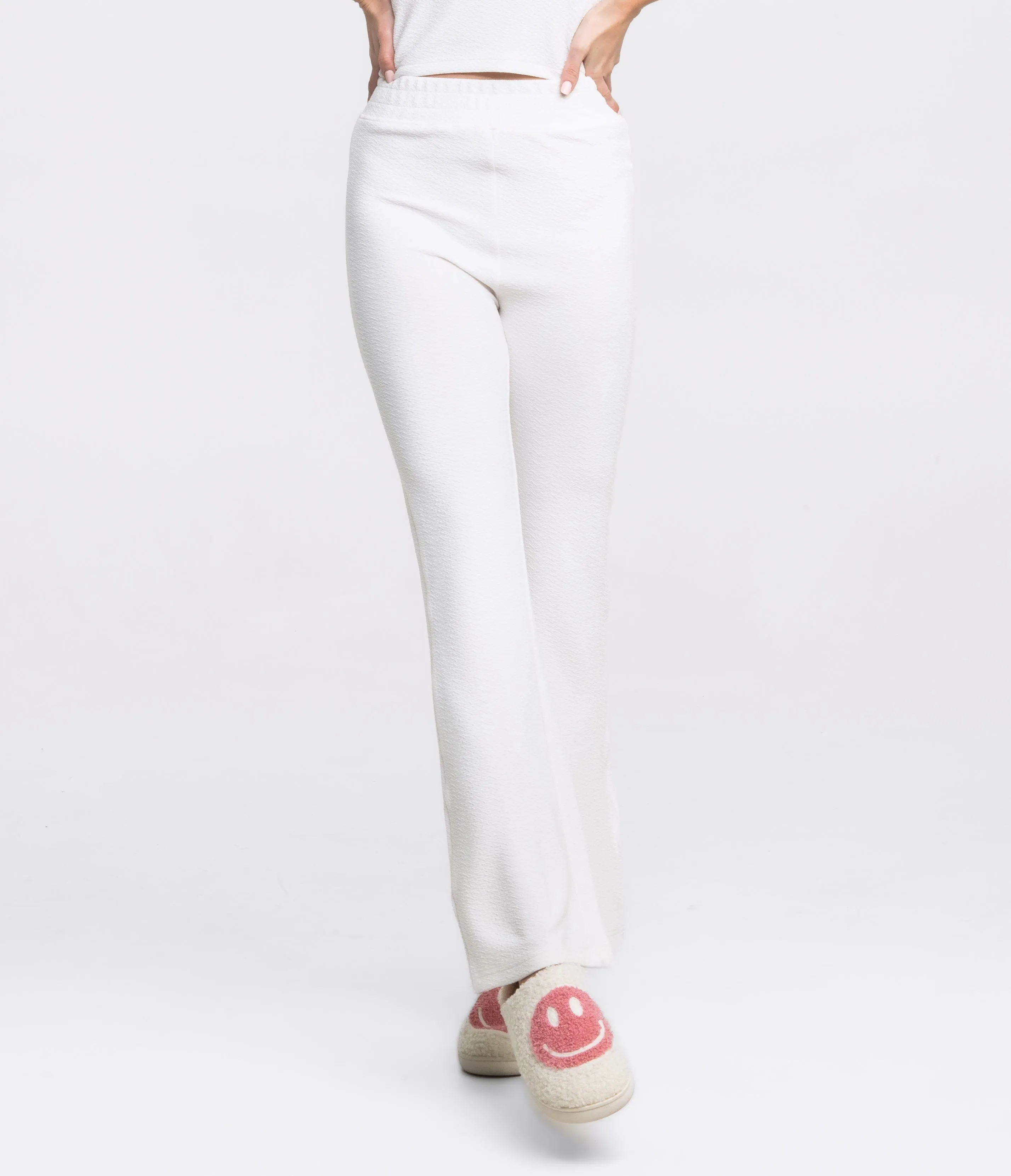 Textured Knit Lounge Pants - Fresh Linen