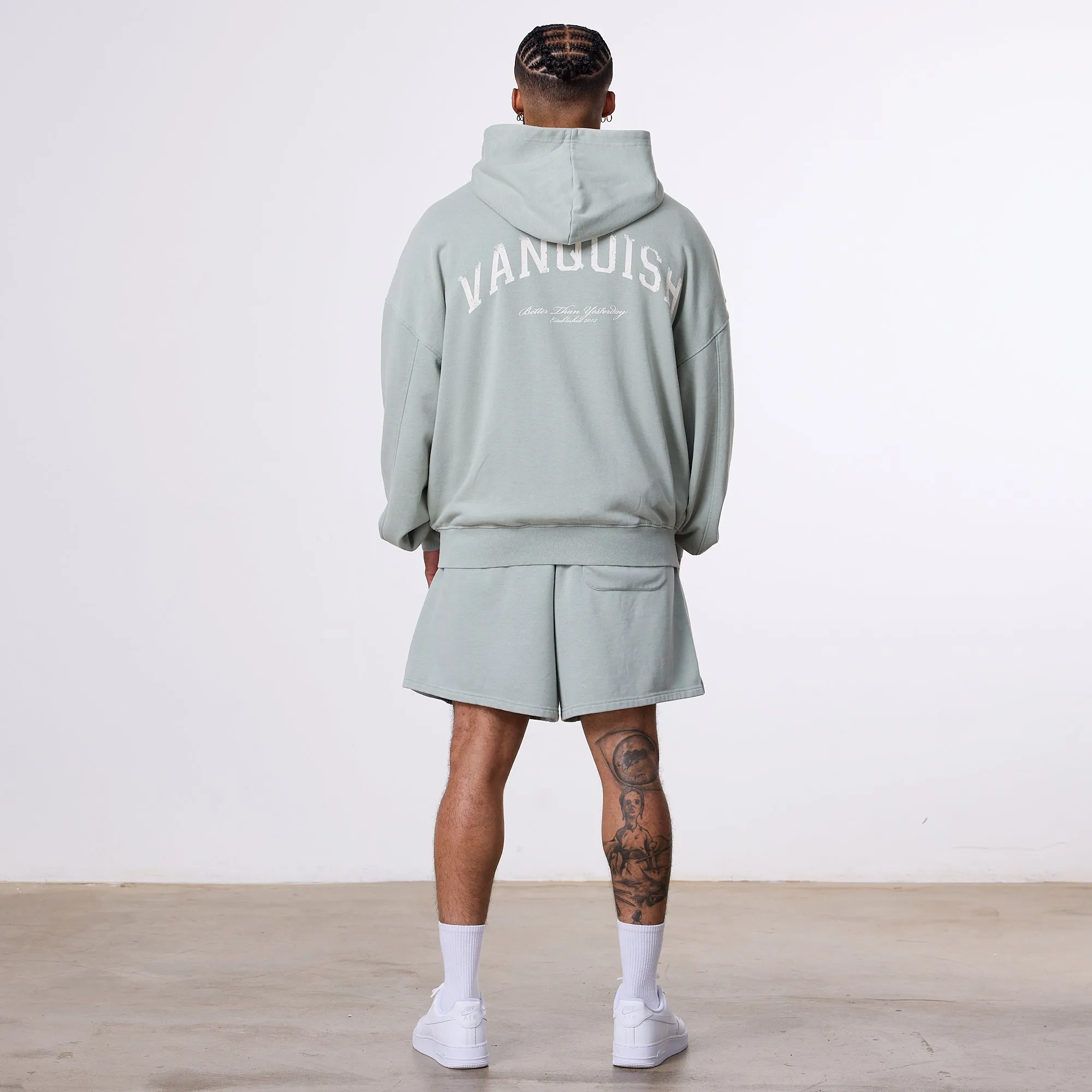 Vanquish Better Than Yesterday Washed Green Full Zip Hoodie