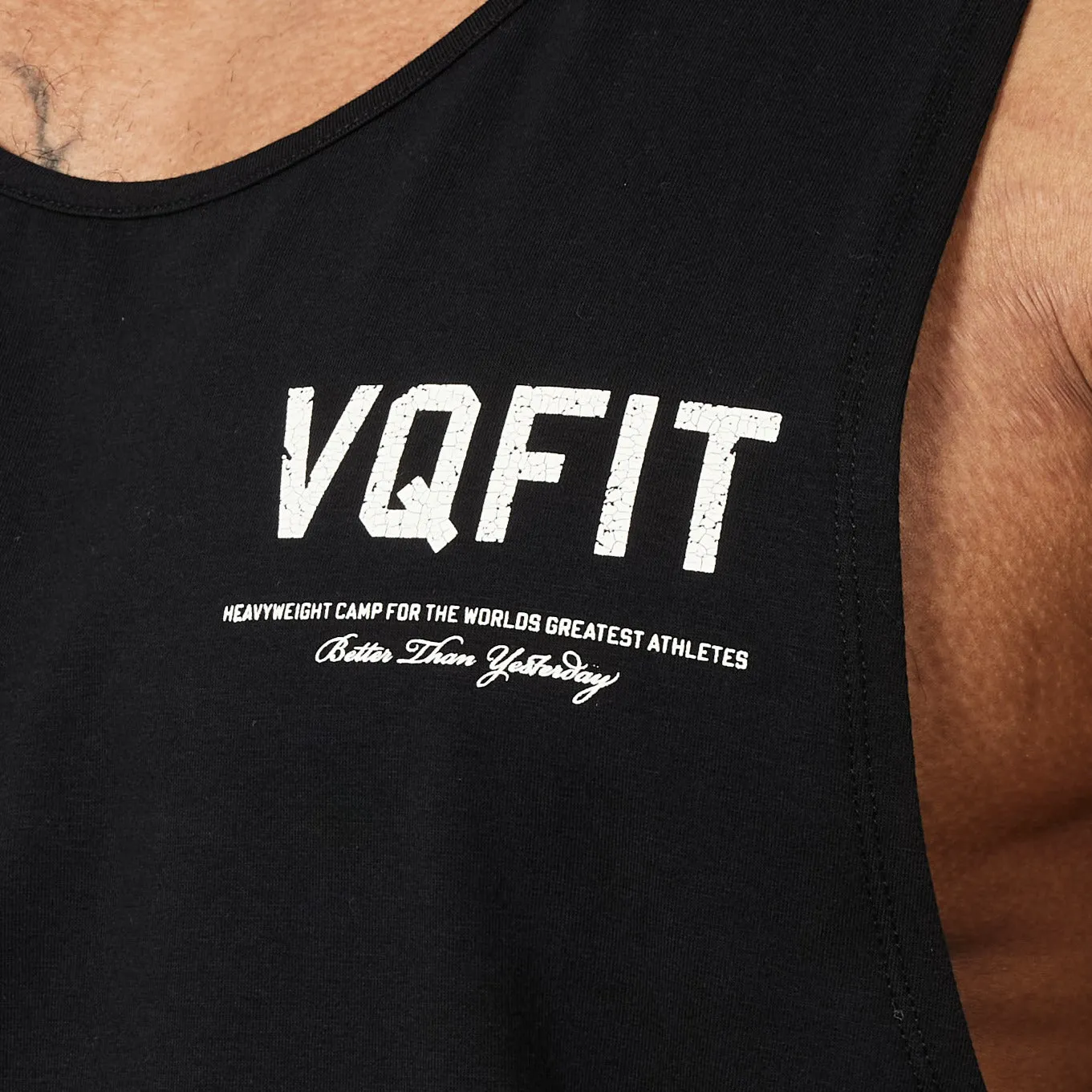 Vanquish VQFIT Distressed Print Black Tank