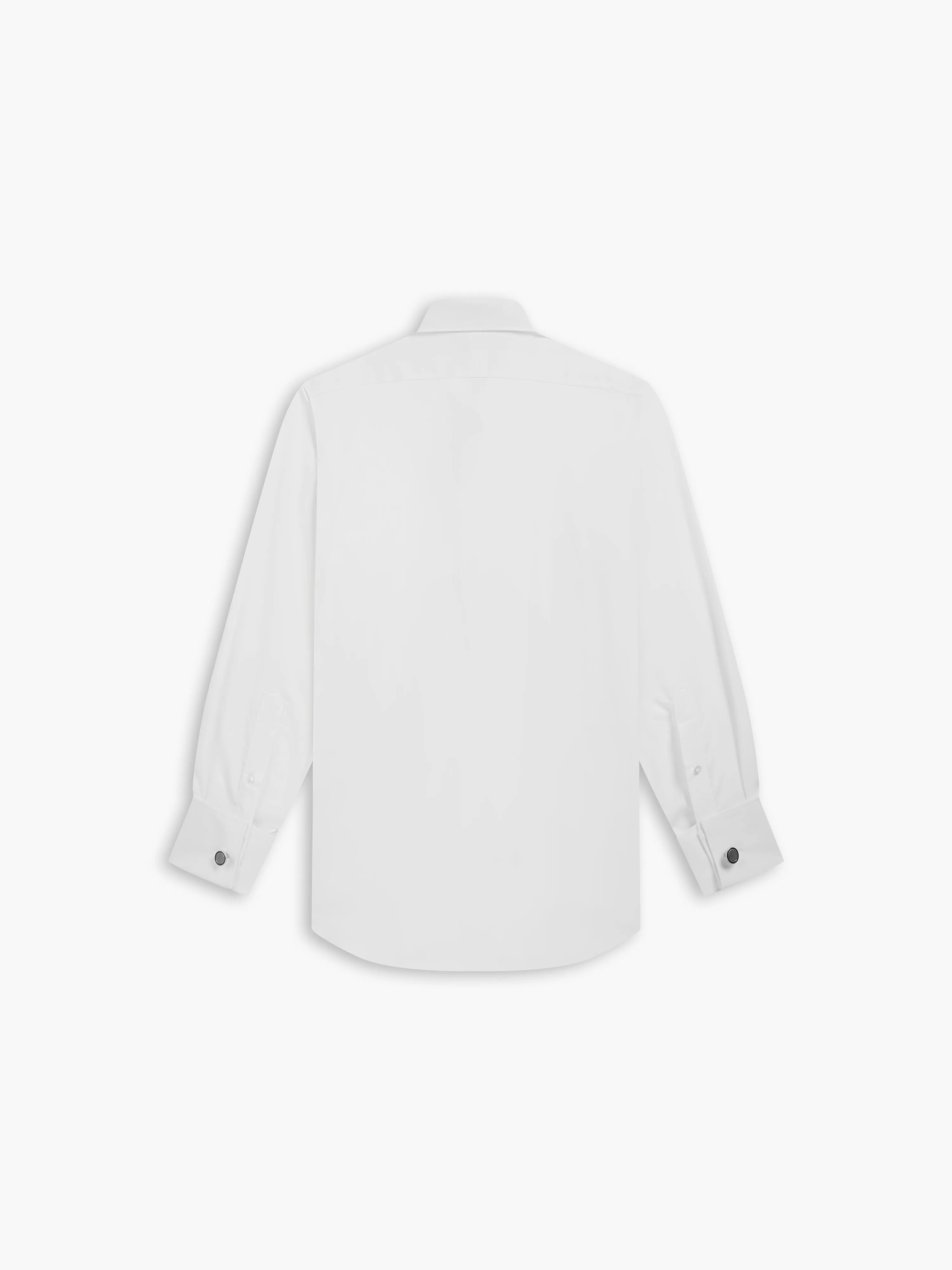 White Fine Twill Regular Fit Double Cuff Classic Collar Shirt